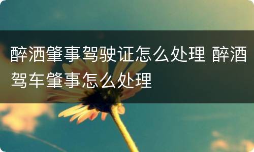 醉洒肇事驾驶证怎么处理 醉酒驾车肇事怎么处理