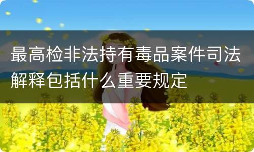 最高检非法持有毒品案件司法解释包括什么重要规定