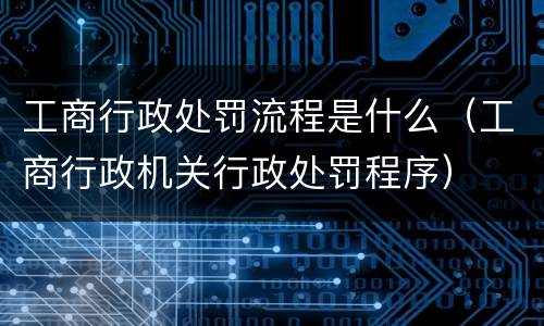工商行政处罚流程是什么（工商行政机关行政处罚程序）