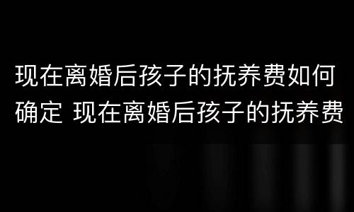现在离婚后孩子的抚养费如何确定 现在离婚后孩子的抚养费如何确定抚养义务