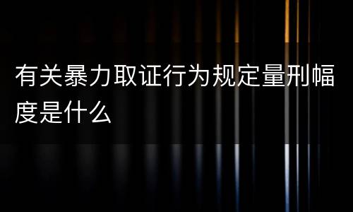 有关暴力取证行为规定量刑幅度是什么