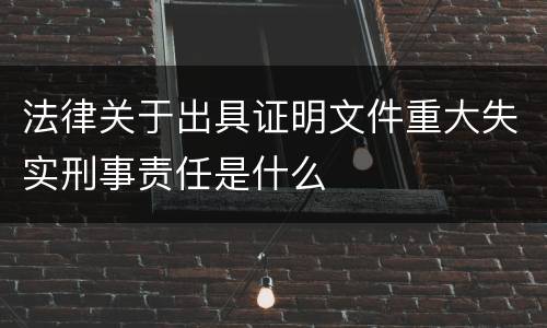 法律关于出具证明文件重大失实刑事责任是什么