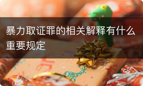 暴力取证罪的相关解释有什么重要规定
