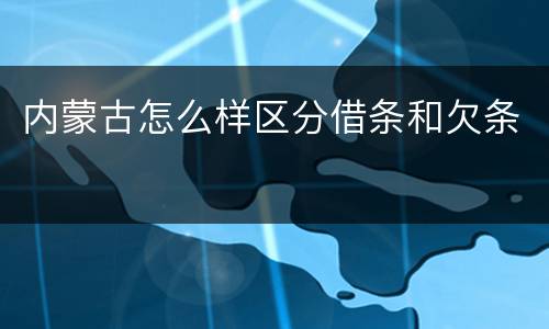 内蒙古怎么样区分借条和欠条