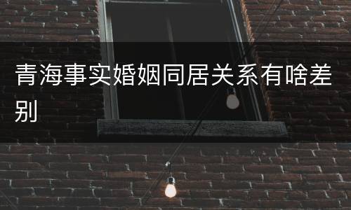 青海事实婚姻同居关系有啥差别