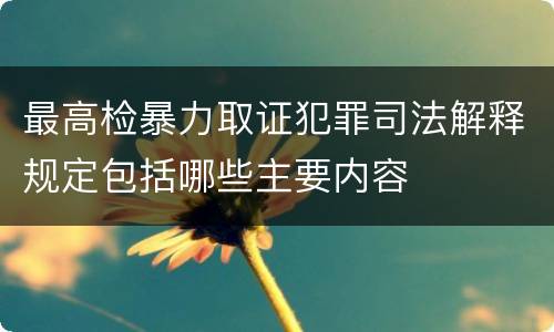 最高检暴力取证犯罪司法解释规定包括哪些主要内容