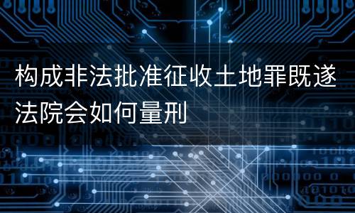 构成非法批准征收土地罪既遂法院会如何量刑