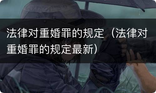 法律对重婚罪的规定（法律对重婚罪的规定最新）