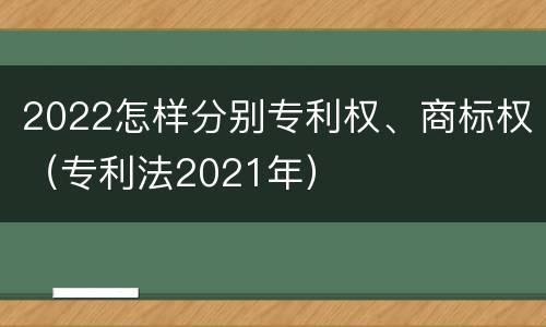 2022怎样分别专利权、商标权（专利法2021年）