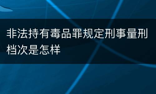非法持有毒品罪规定刑事量刑档次是怎样