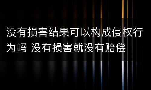 没有损害结果可以构成侵权行为吗 没有损害就没有赔偿