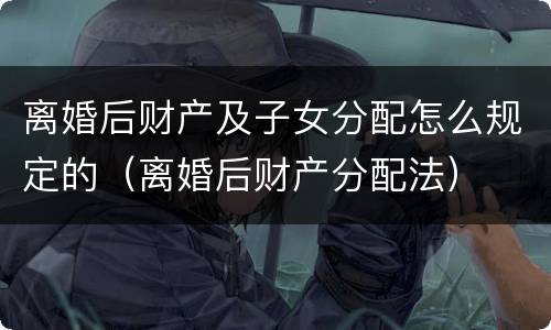 离婚后财产及子女分配怎么规定的（离婚后财产分配法）