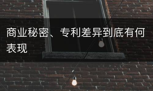 商业秘密、专利差异到底有何表现