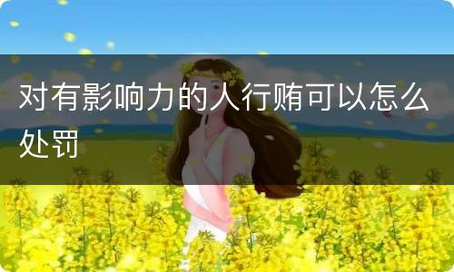对有影响力的人行贿可以怎么处罚