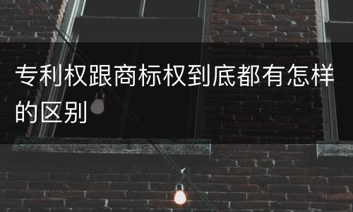 专利权跟商标权到底都有怎样的区别