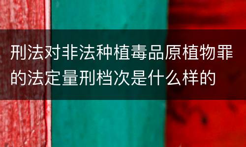 刑法对非法种植毒品原植物罪的法定量刑档次是什么样的