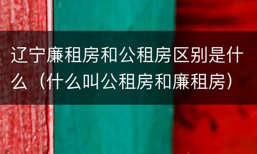 辽宁廉租房和公租房区别是什么（什么叫公租房和廉租房）