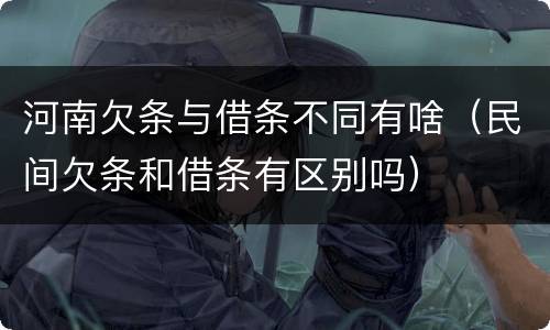 河南欠条与借条不同有啥（民间欠条和借条有区别吗）