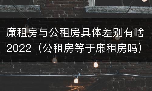 廉租房与公租房具体差别有啥2022（公租房等于廉租房吗）