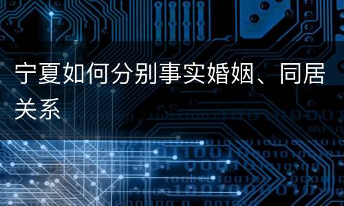 宁夏如何分别事实婚姻、同居关系