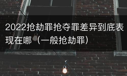 2022抢劫罪抢夺罪差异到底表现在哪（一般抢劫罪）