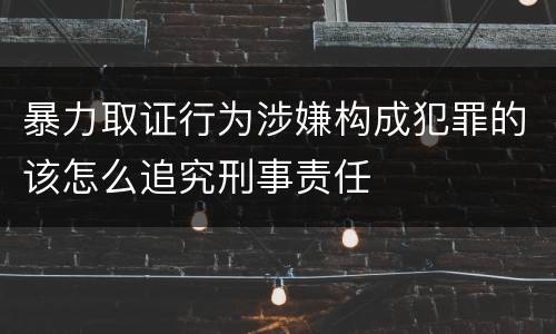 暴力取证行为涉嫌构成犯罪的该怎么追究刑事责任