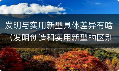 发明与实用新型具体差异有啥（发明创造和实用新型的区别）