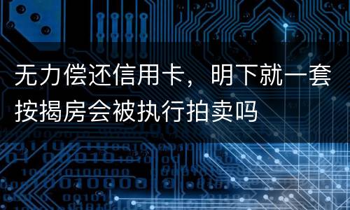 无力偿还信用卡，明下就一套按揭房会被执行拍卖吗