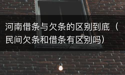 河南借条与欠条的区别到底（民间欠条和借条有区别吗）