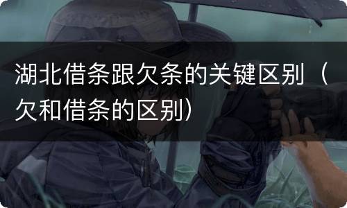 湖北借条跟欠条的关键区别（欠和借条的区别）