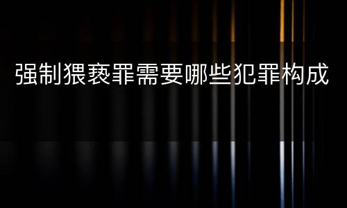 强制猥亵罪需要哪些犯罪构成