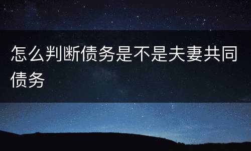 怎么判断债务是不是夫妻共同债务
