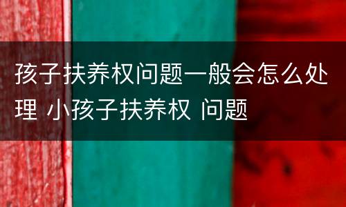 孩子扶养权问题一般会怎么处理 小孩子扶养权 问题