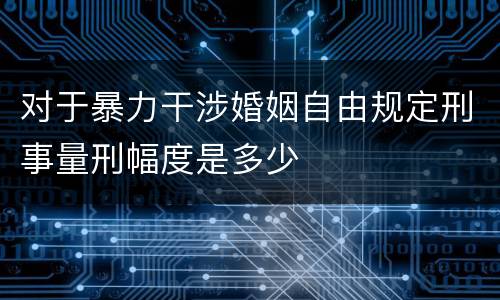 对于暴力干涉婚姻自由规定刑事量刑幅度是多少