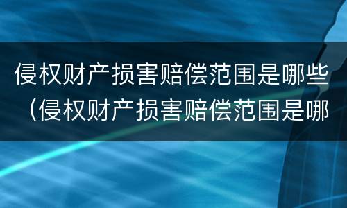 侵权财产损害赔偿范围是哪些（侵权财产损害赔偿范围是哪些内容）