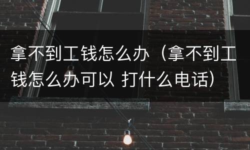 拿不到工钱怎么办（拿不到工钱怎么办可以 打什么电话）