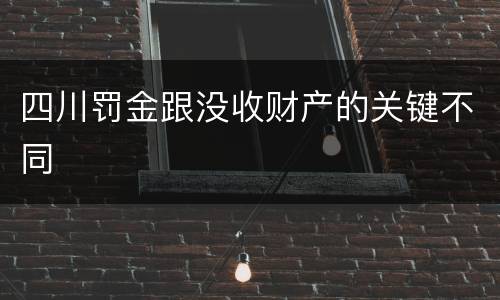 四川罚金跟没收财产的关键不同