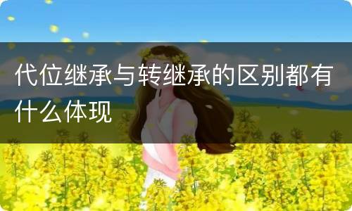 代位继承与转继承的区别都有什么体现