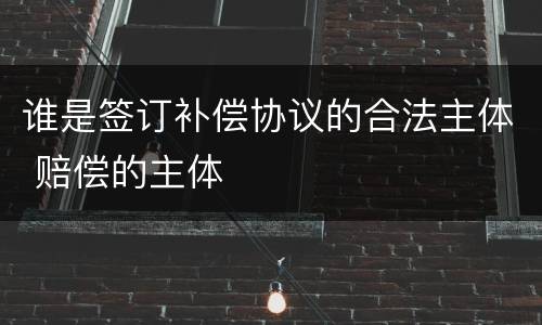 谁是签订补偿协议的合法主体 赔偿的主体