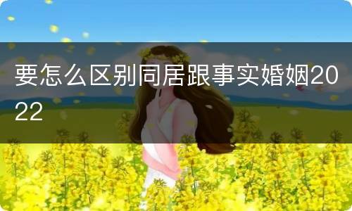 要怎么区别同居跟事实婚姻2022