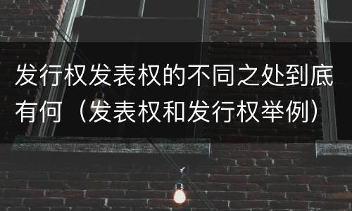 发行权发表权的不同之处到底有何（发表权和发行权举例）