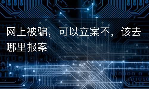 网上被骗，可以立案不，该去哪里报案