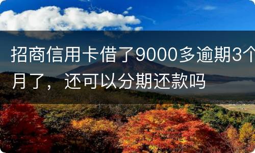 招商信用卡借了9000多逾期3个月了，还可以分期还款吗
