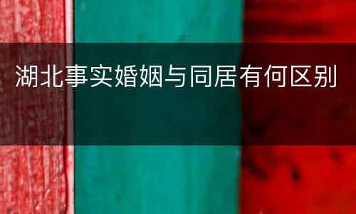湖北事实婚姻与同居有何区别