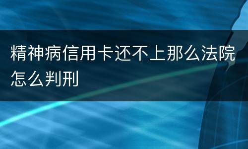 精神病信用卡还不上那么法院怎么判刑