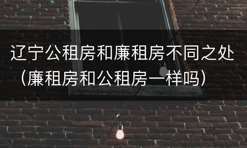 辽宁公租房和廉租房不同之处（廉租房和公租房一样吗）
