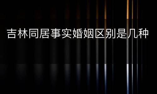 吉林同居事实婚姻区别是几种