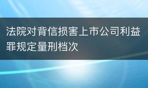 法院对背信损害上市公司利益罪规定量刑档次