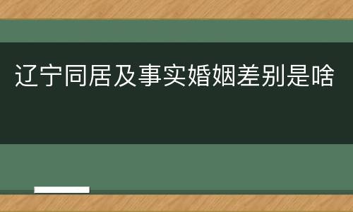 辽宁同居及事实婚姻差别是啥
