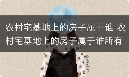 农村宅基地上的房子属于谁 农村宅基地上的房子属于谁所有